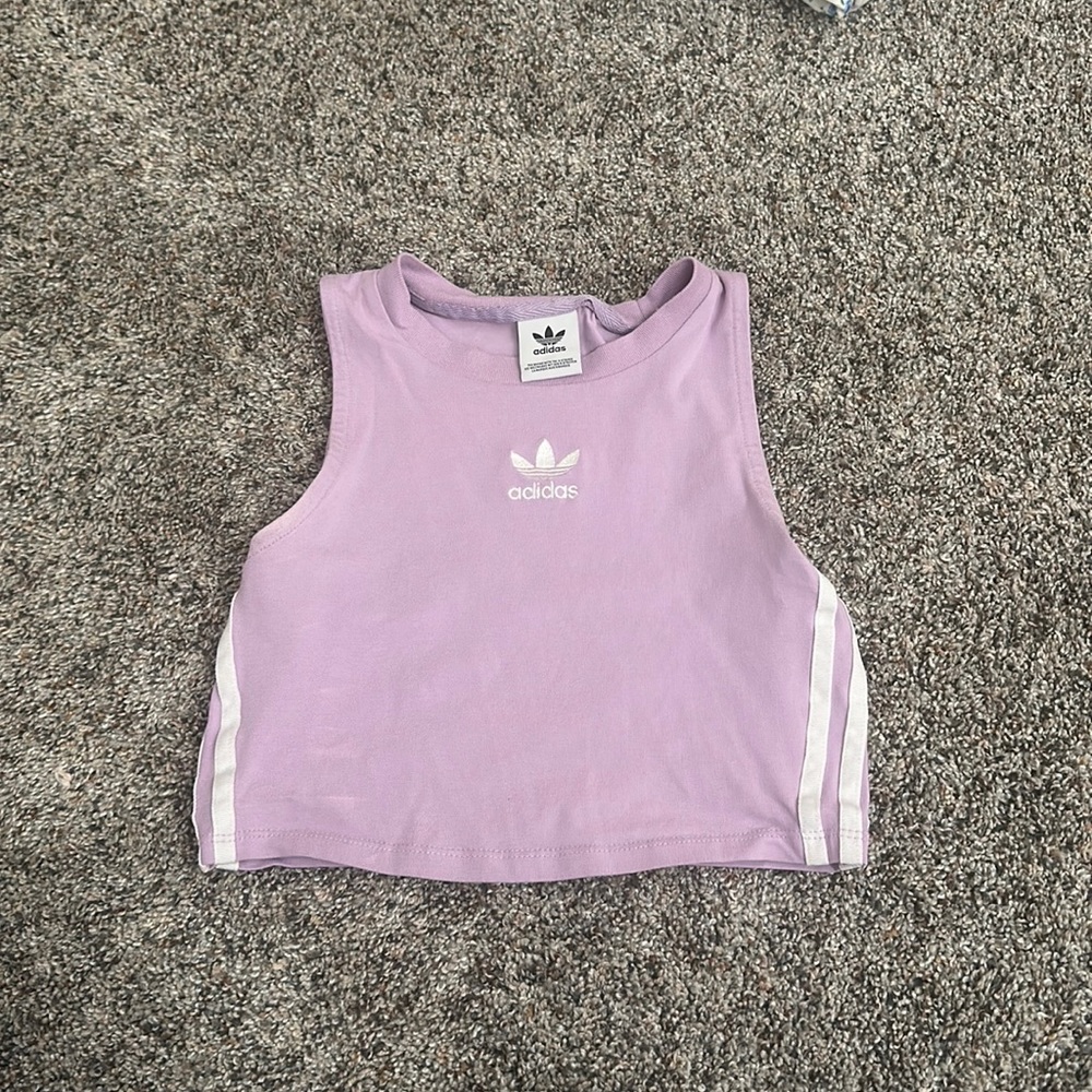 purple adidas tank top